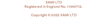 XAMI LTD Registered in England No. 11440712. Copyright © 2022 XAMI LTD 